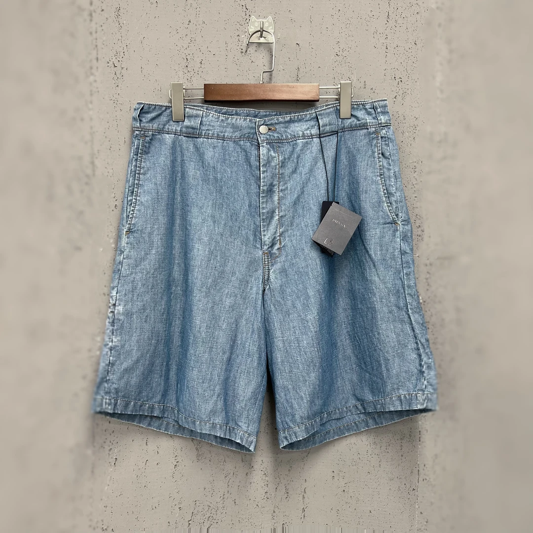 未使用 Prada/普拉达 prada水洗蓝三角标牛仔短裤52码