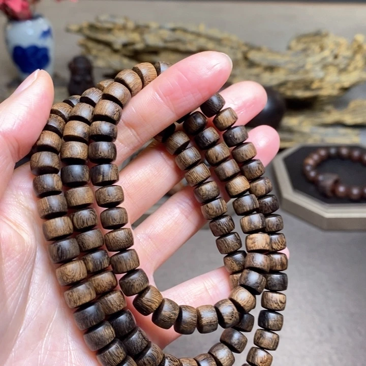 沉香手串越南富森红土瘤疤0.6×0.8×108