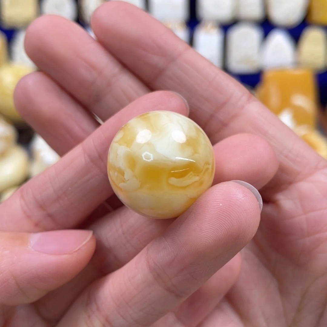 蜜蜡裸石未镶嵌琥珀蜜蜡珠子卡22.3mm