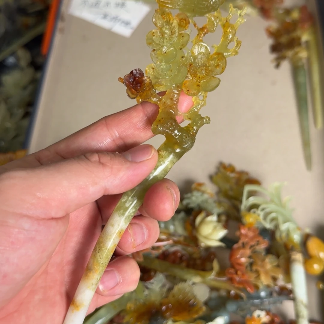 岫玉发饰未镶嵌明君玉簪就是好看
