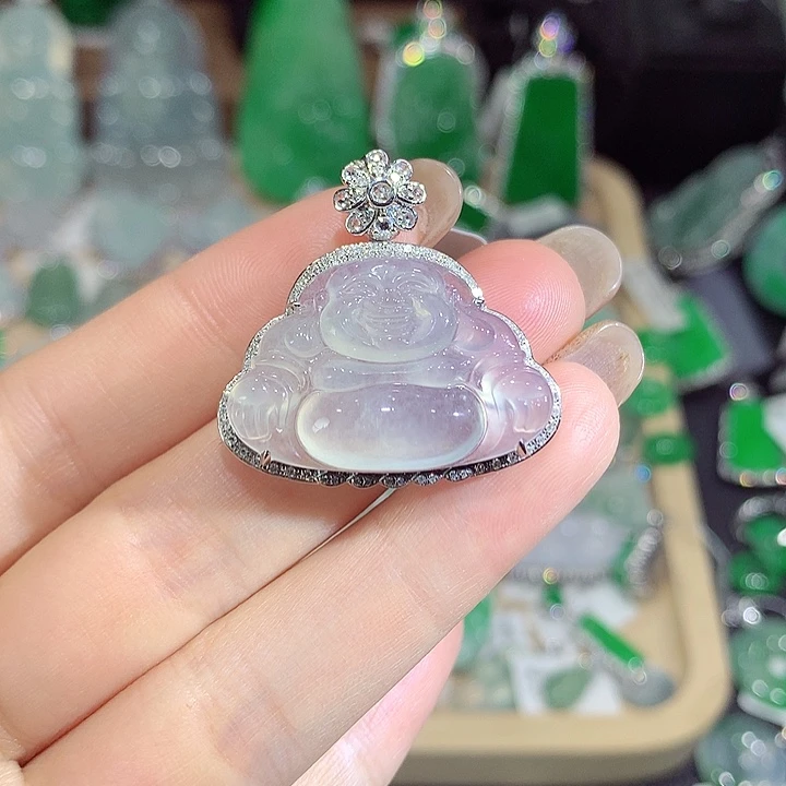 翡翠18K金镶嵌颈饰fo