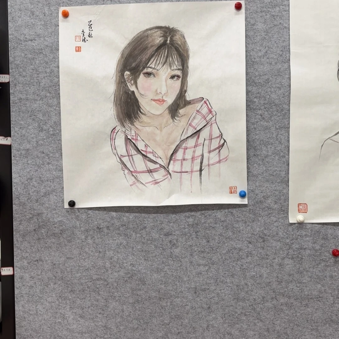 国画花鸟等图案为一体的