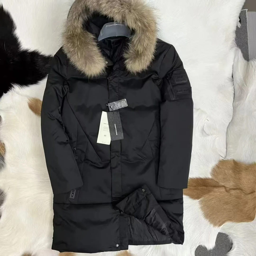 8046男士冬季毛立领可脱卸中长款羽绒服(JSJ)