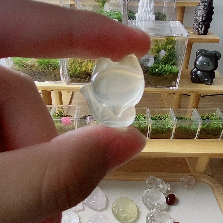 未镶嵌颈饰水晶黄水晶狐狸不送链子