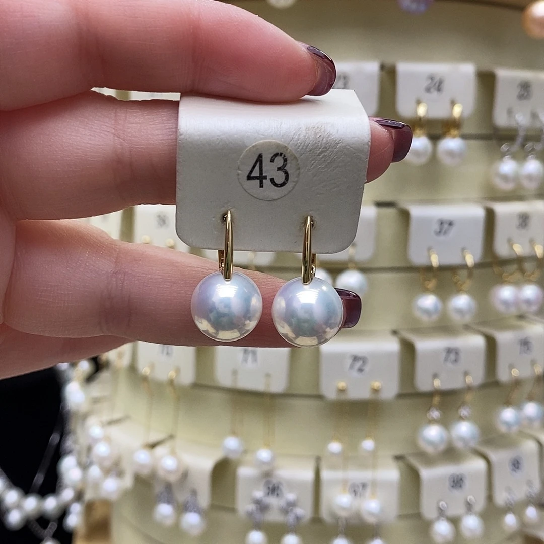 淡水珍珠耳饰18K金镶嵌