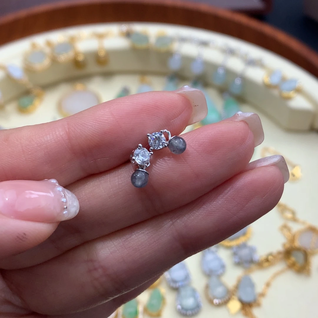 ****妈翡翠未镶嵌颈饰耳钉