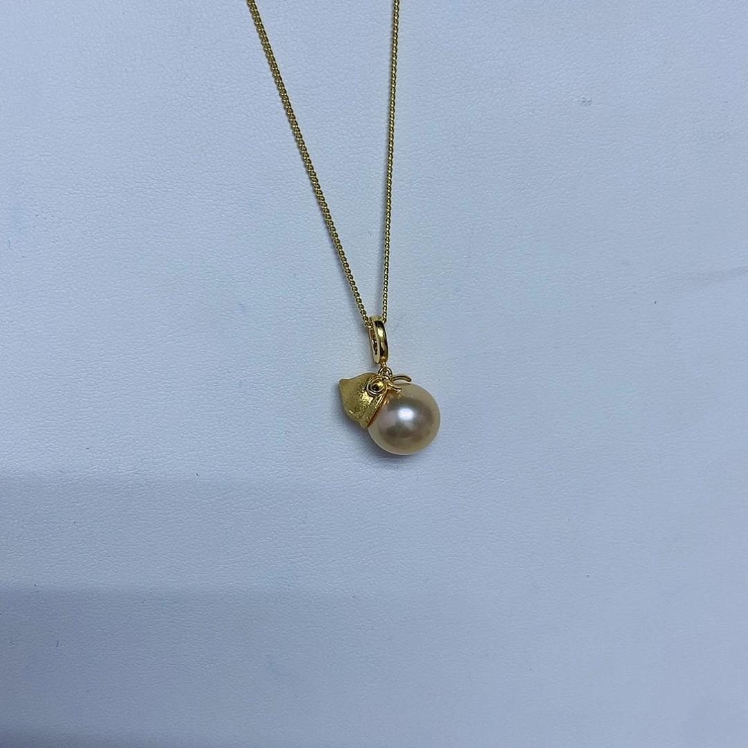 淡水珍珠银S925镶嵌吊坠(不含链)11-12