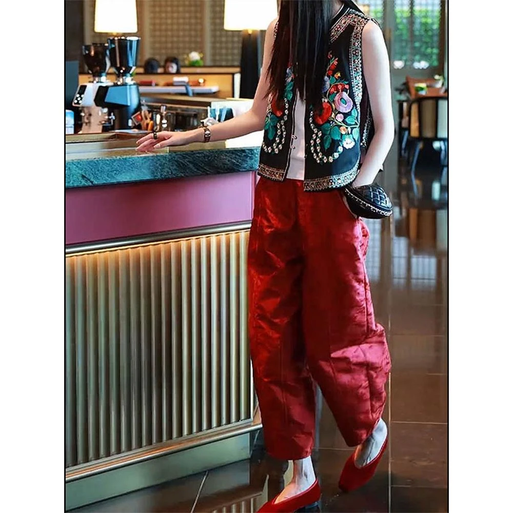 新中式国风年轻版盘扣改良唐装2025新款夏季上衣马甲裤子两件套装