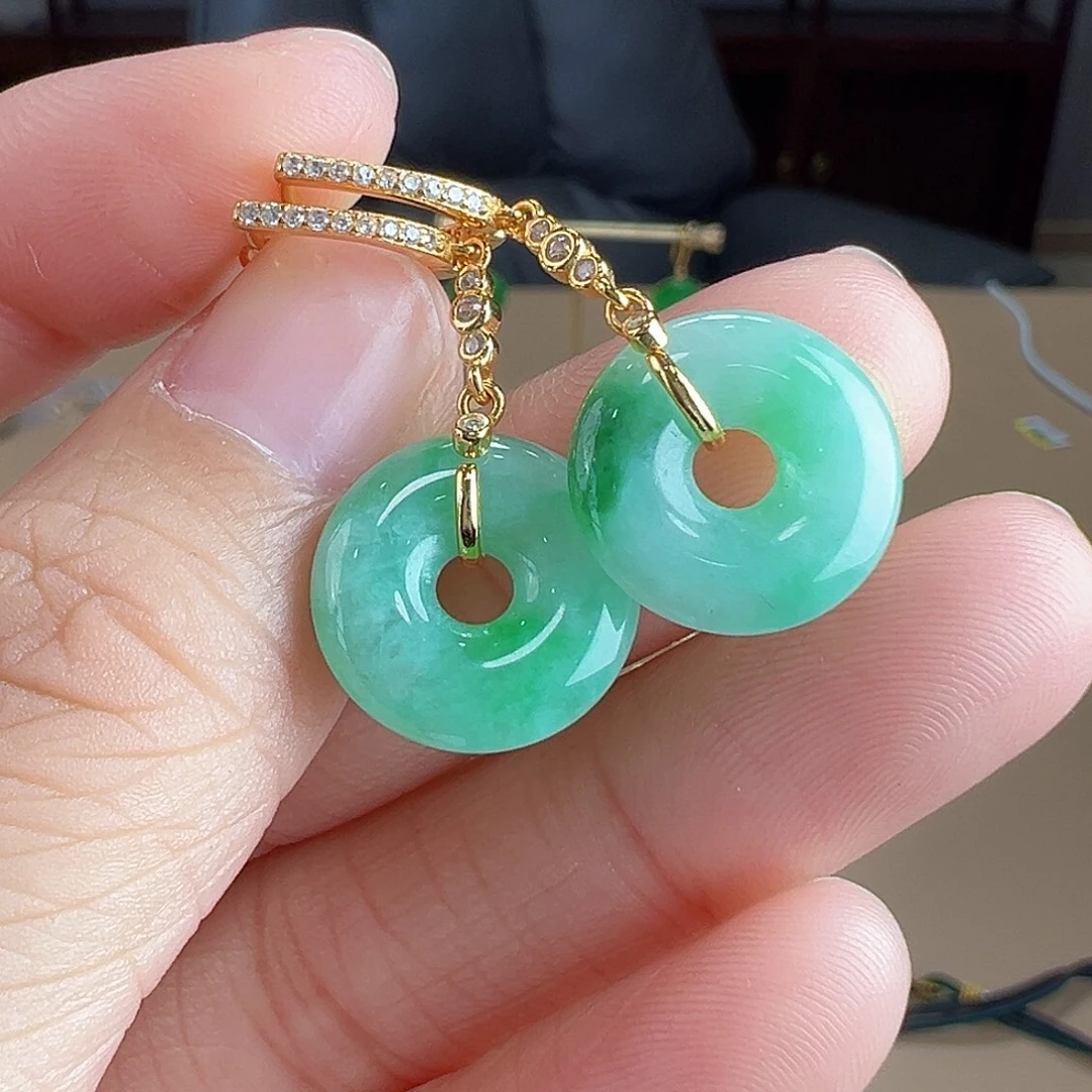 翡翠银S925镶嵌耳饰耳饰2