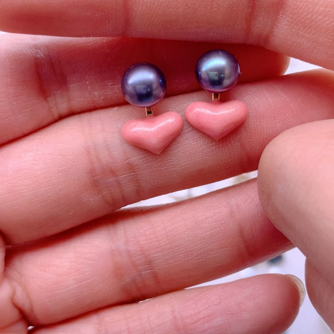 合金淡水珍珠耳饰