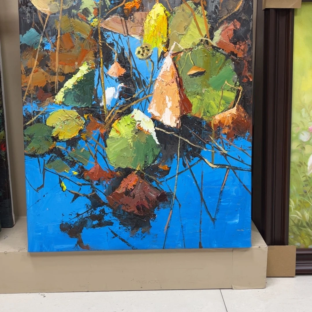 0***8手工手绘精品油画带框50+60尺寸