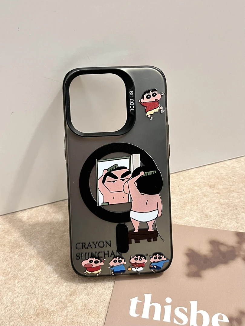 magsafe磁吸蜡笔小新适用苹果16promax手机壳i15pro小米14华为p70