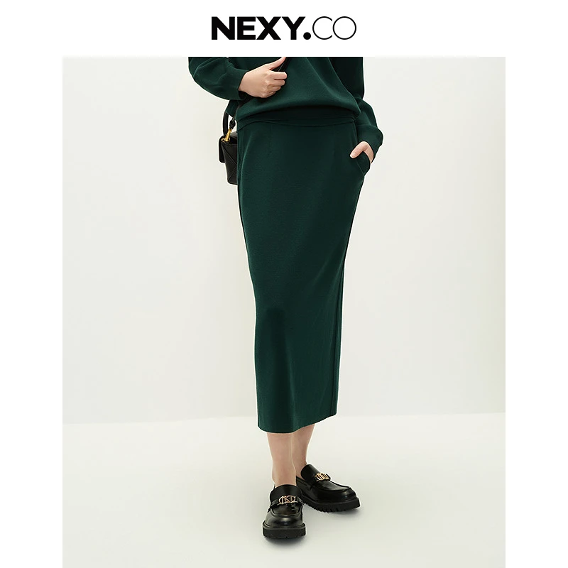 NEXY.CO/奈蔻气质时尚休闲百搭中腰半裙XW01725J7
