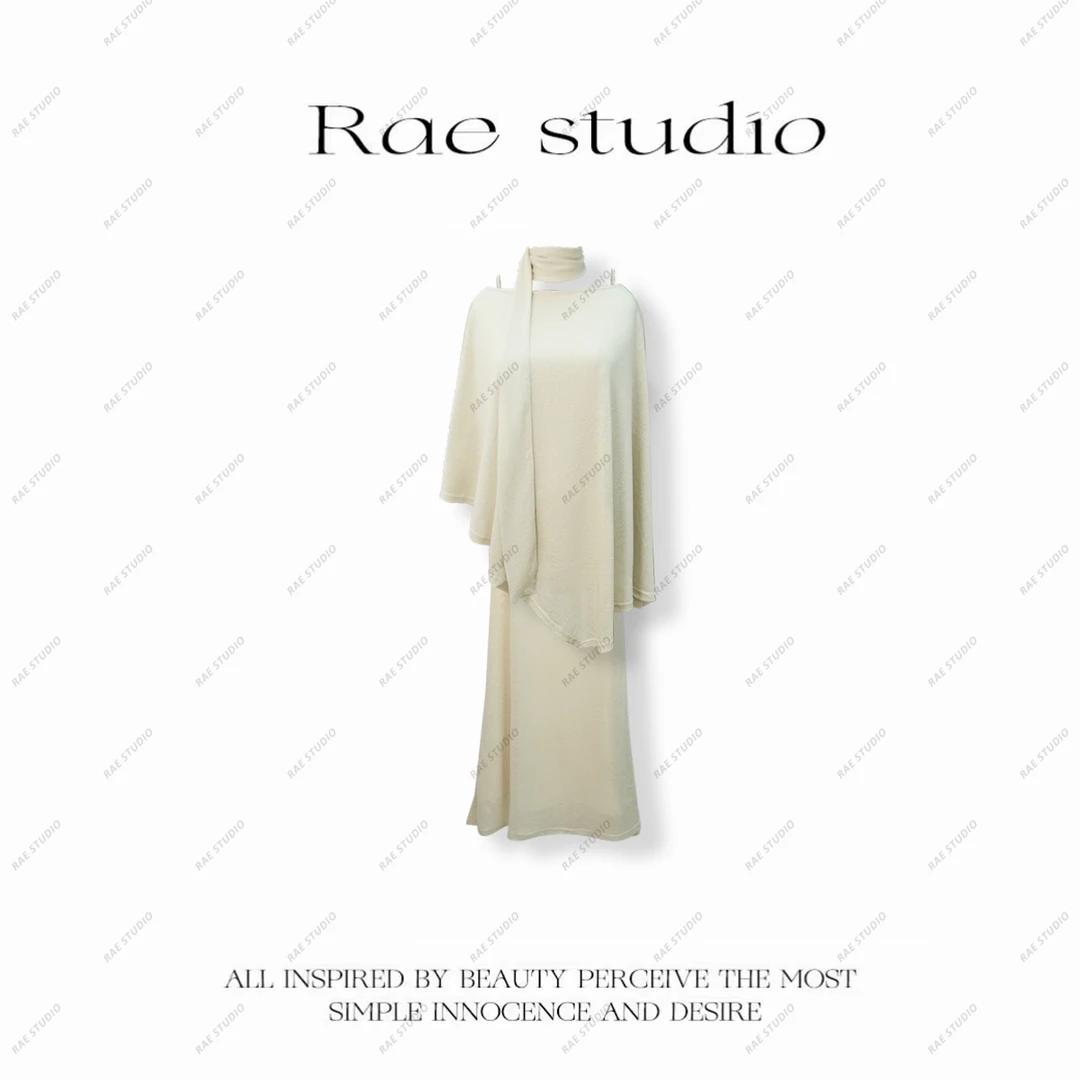 【Rae】法式简约清冷气质百搭显瘦针织吊带裙套装 r578