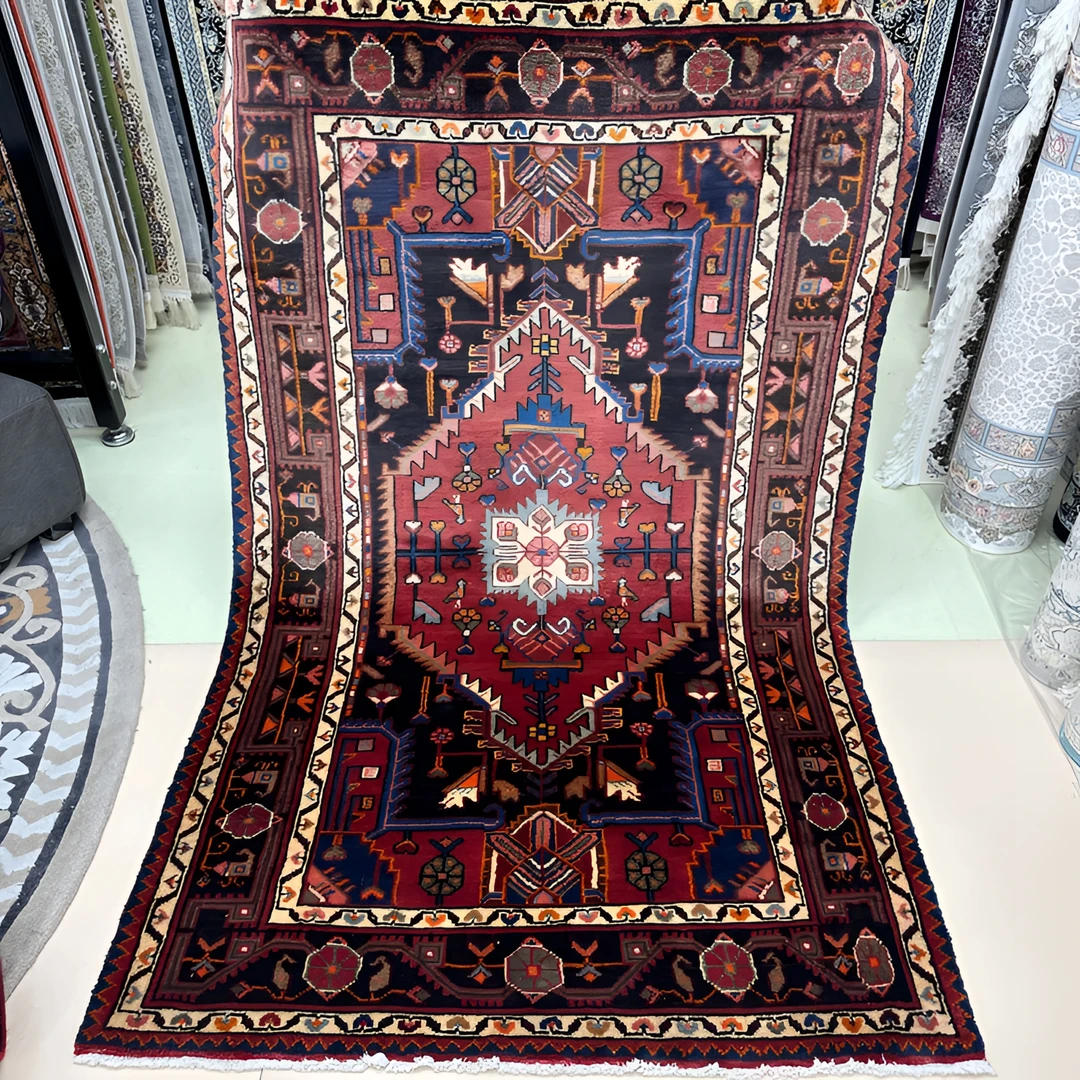 LEZME【手工打结】伊朗原装进口纯羊毛波斯中古复古美式风卧室地毯