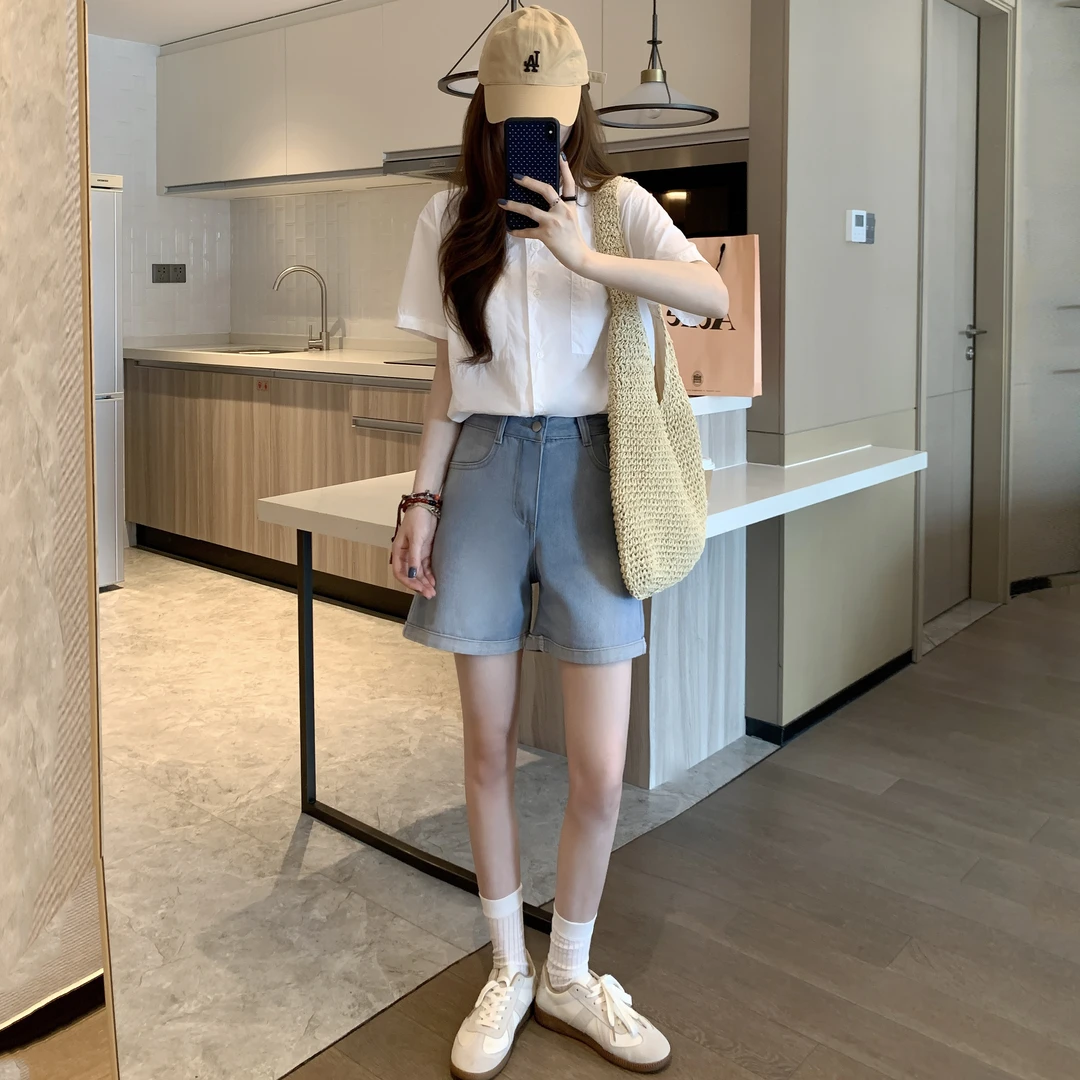 【现货+运费险】牛仔短裤女2025夏款四分裤上新百搭显瘦大码短裤