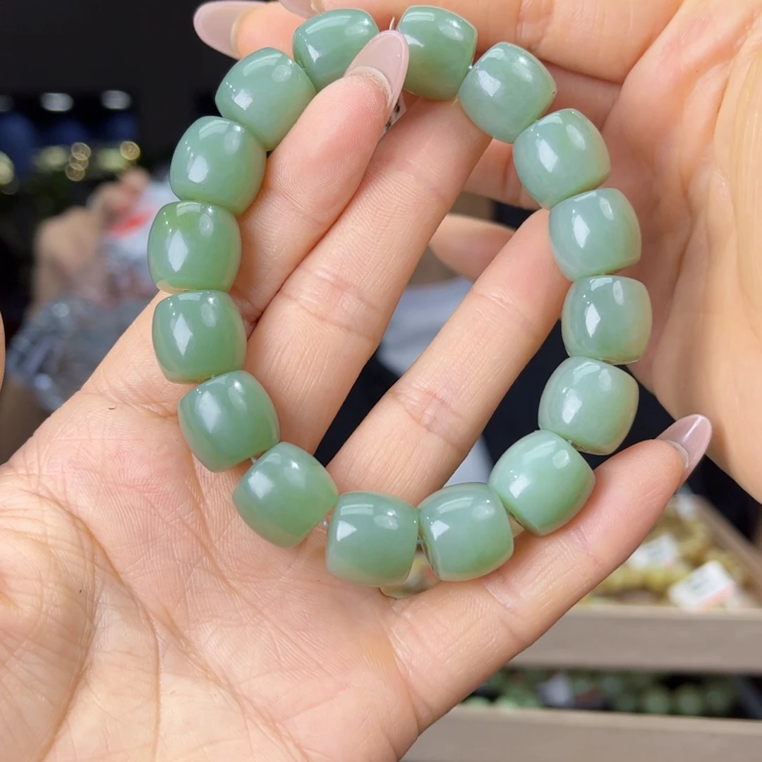 和田玉未镶嵌手串天然和田玉新疆且末天空蓝料14