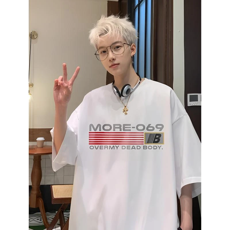 夏季情侣重磅T恤男欧美街头ootd穿搭潮牌cleanfit短袖美式半截袖