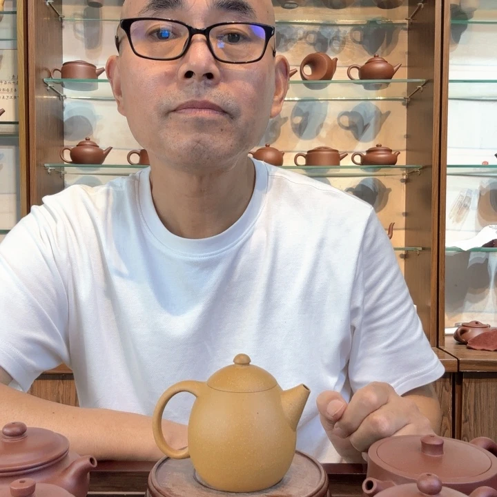 紫砂茶壶半手工龙蛋壶金黄段料