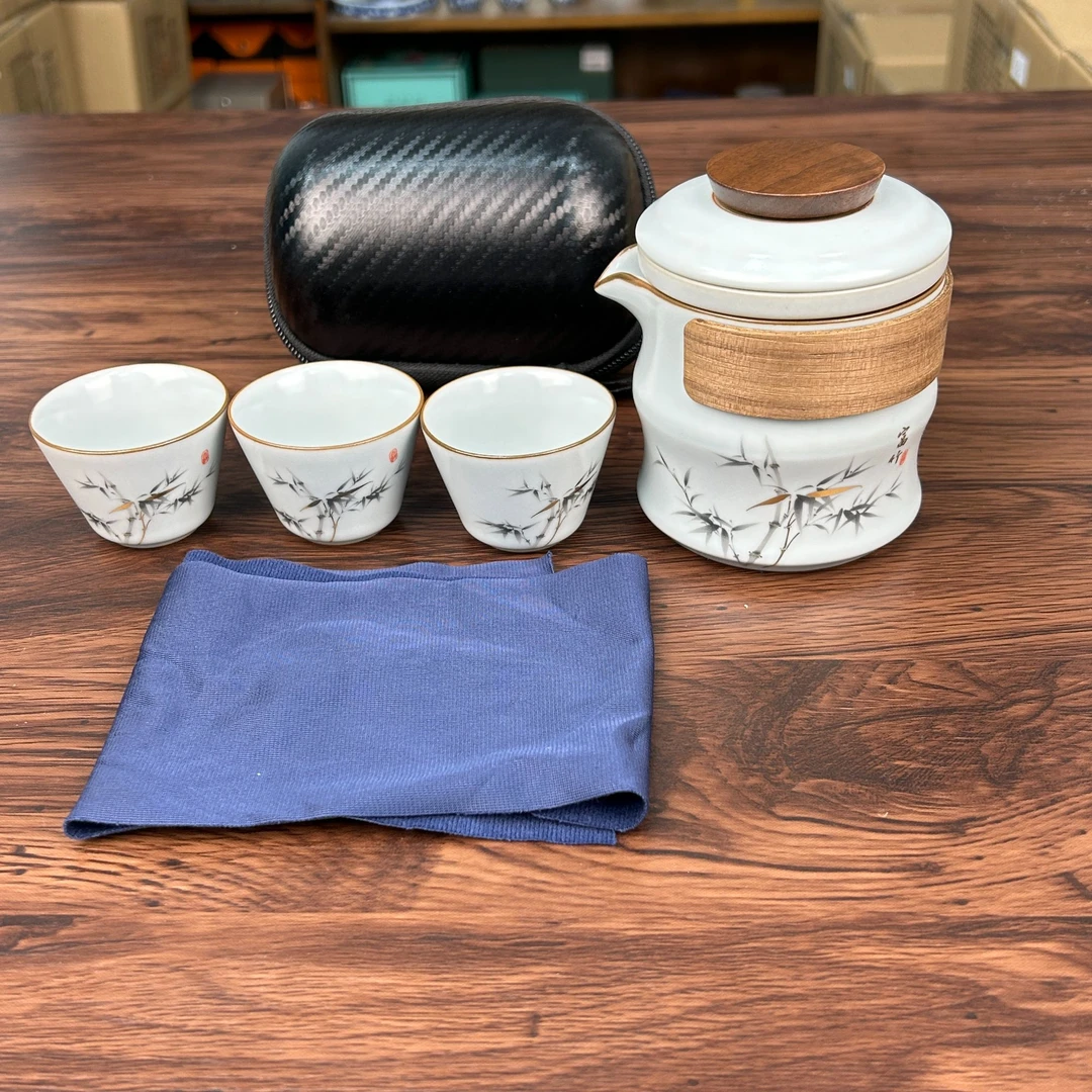 【闪购链接】竹子旅行茶具（天青色）G088