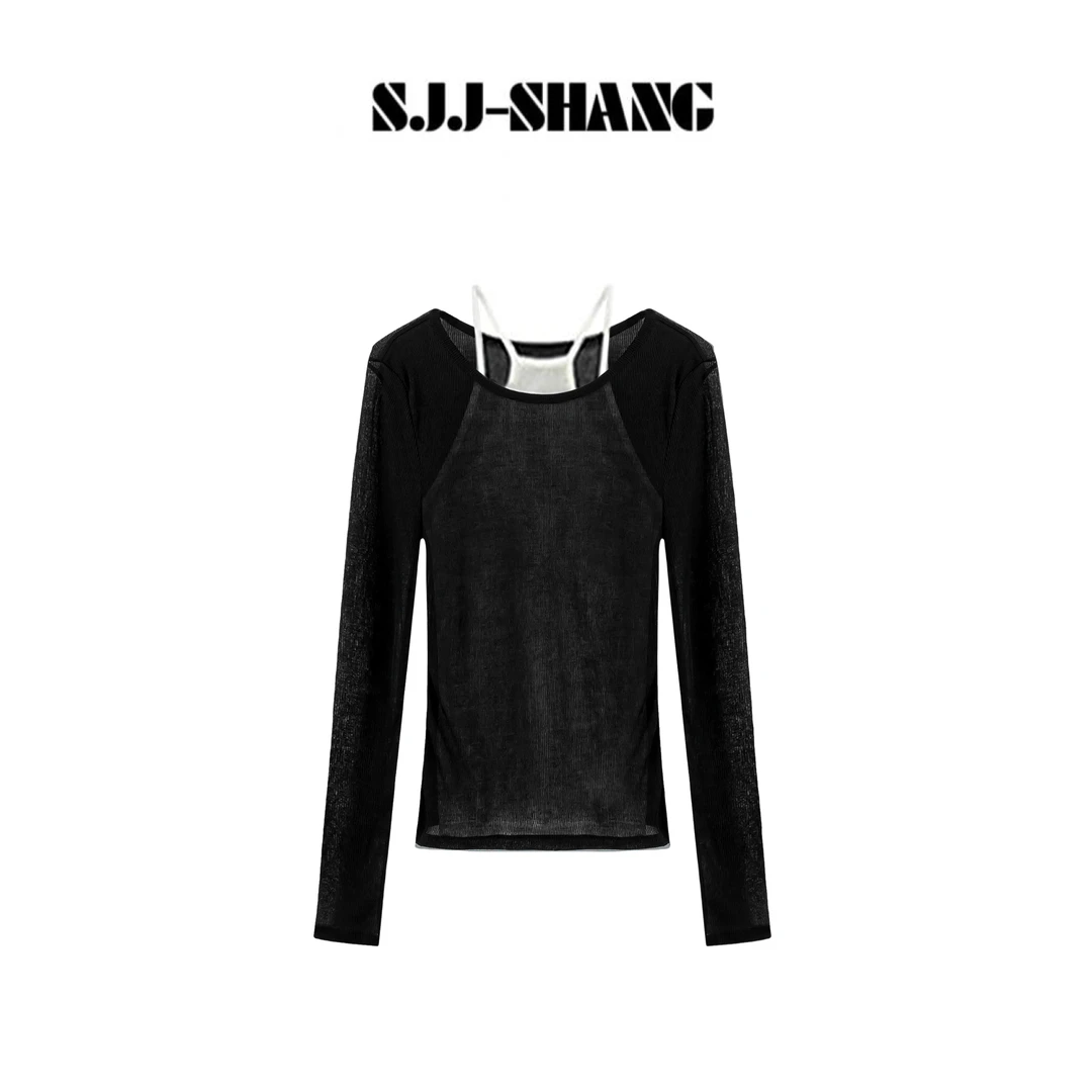 SJJ-SHANG【叠穿】25早秋100%棉微透可持续性真两件长袖q135125p