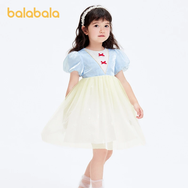 巴拉巴拉女童连衣裙儿童裙子夏装小童渐变网纱裙甜美洋气精致绣花