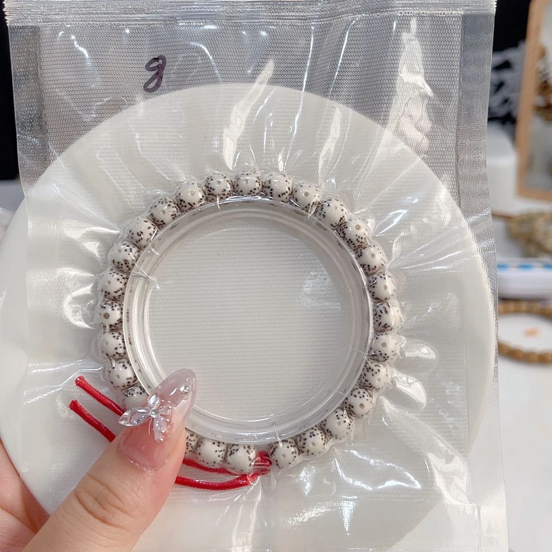 星月菩提手串8×7原白大留白同枝果海南料