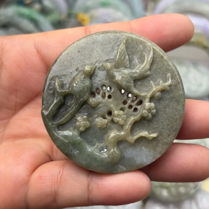 翡翠未镶嵌颈饰喜上眉梢231