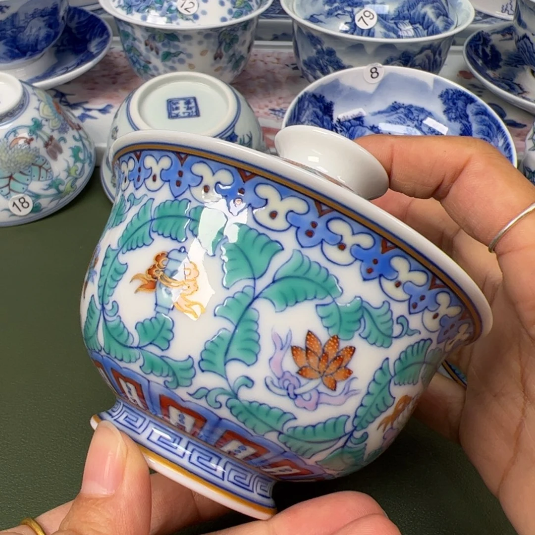 陶瓷景德镇纯手工纯手绘茶具木木47