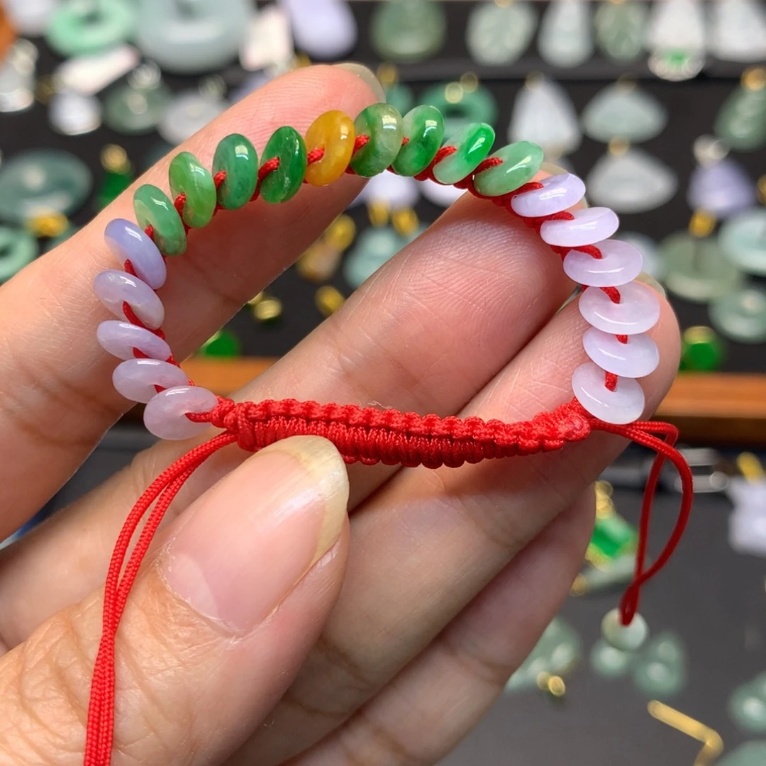 翡翠未镶嵌手串有纹裂