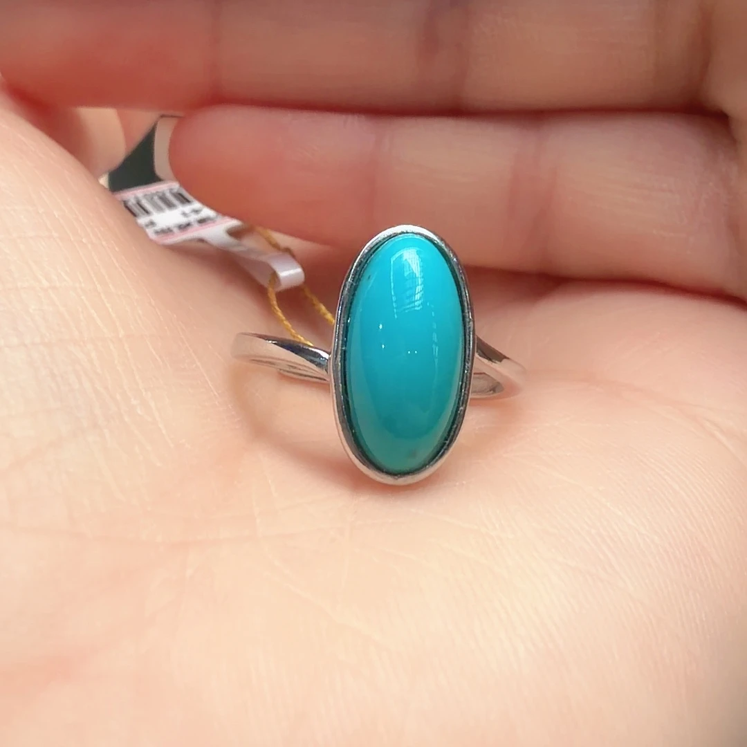 绿松石银S925镶嵌戒指