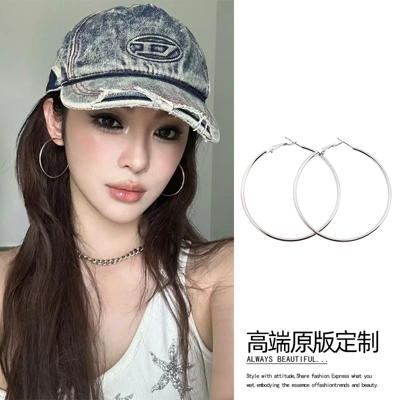 合金耳饰 夸张大圈圈方圆脸显脸小耳环2025新款爆款高级感小众