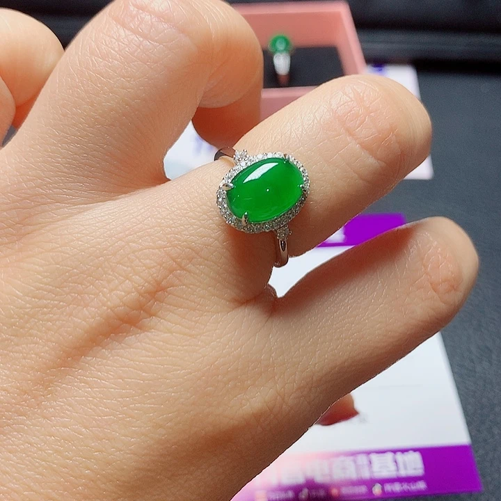 银S925镶嵌戒指翡翠