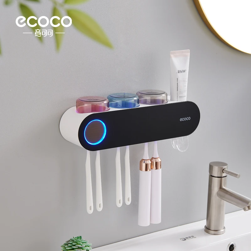 ecoco牙刷消毒器智能卫生间刷牙杯牙刷置物架洗漱挂壁牙具牙刷架