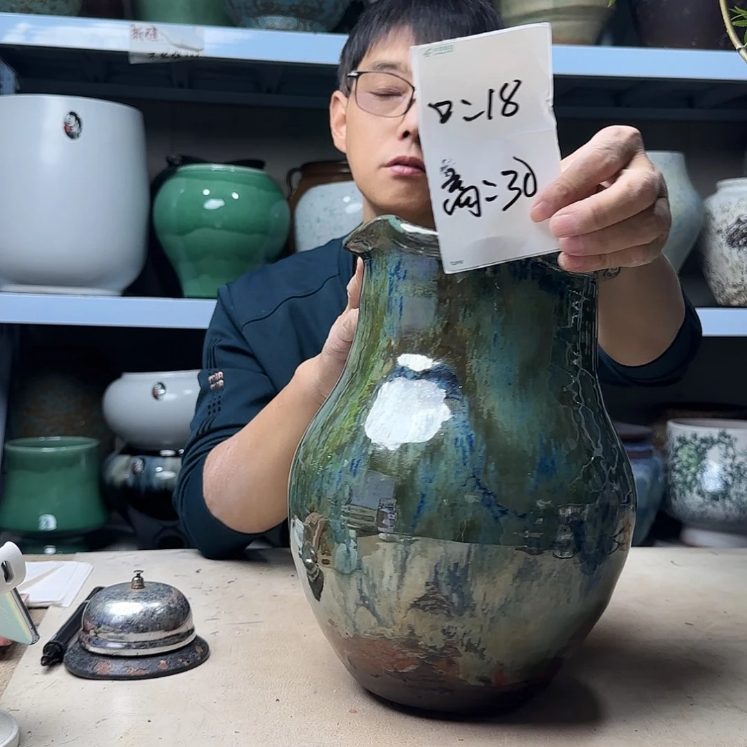 紫砂花盆尺寸18@30手拉花口