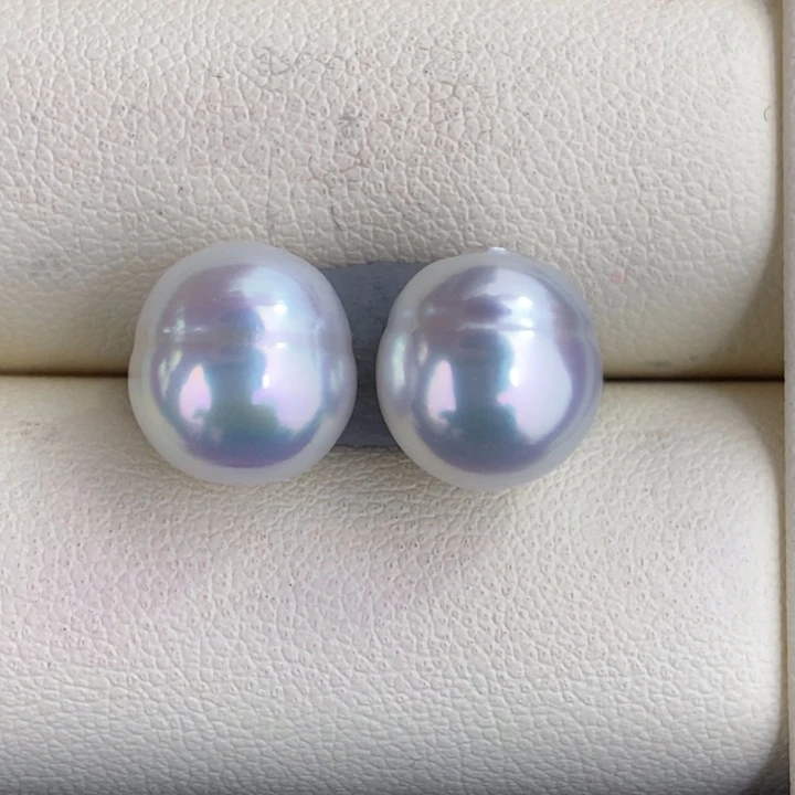 未镶嵌海水珍珠澳白裸珠炫彩宝石光极强光9.9mm