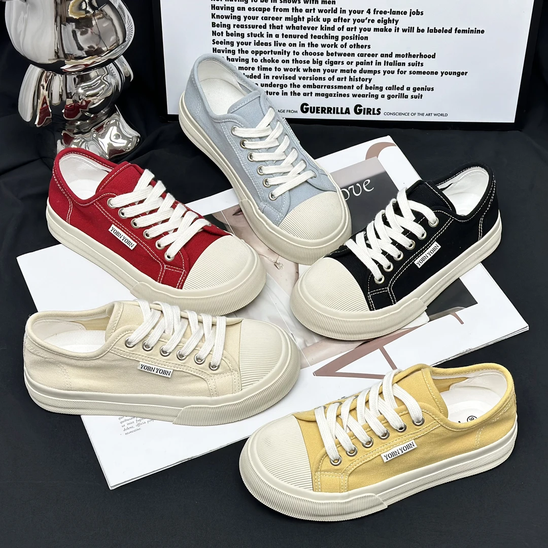 【Mei】夏季爆款“饼干头”透气薄款帆布鞋女2025新款百搭休闲小白鞋