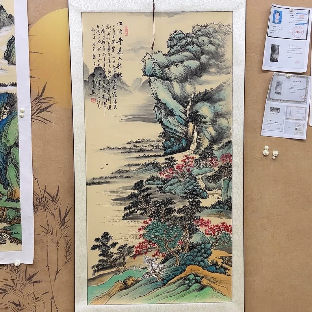 国画手绘国画，精品山水卷轴
