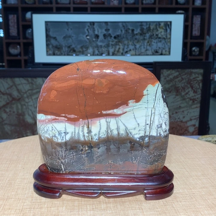 广西国画石摆件，茶杯垫，手把件