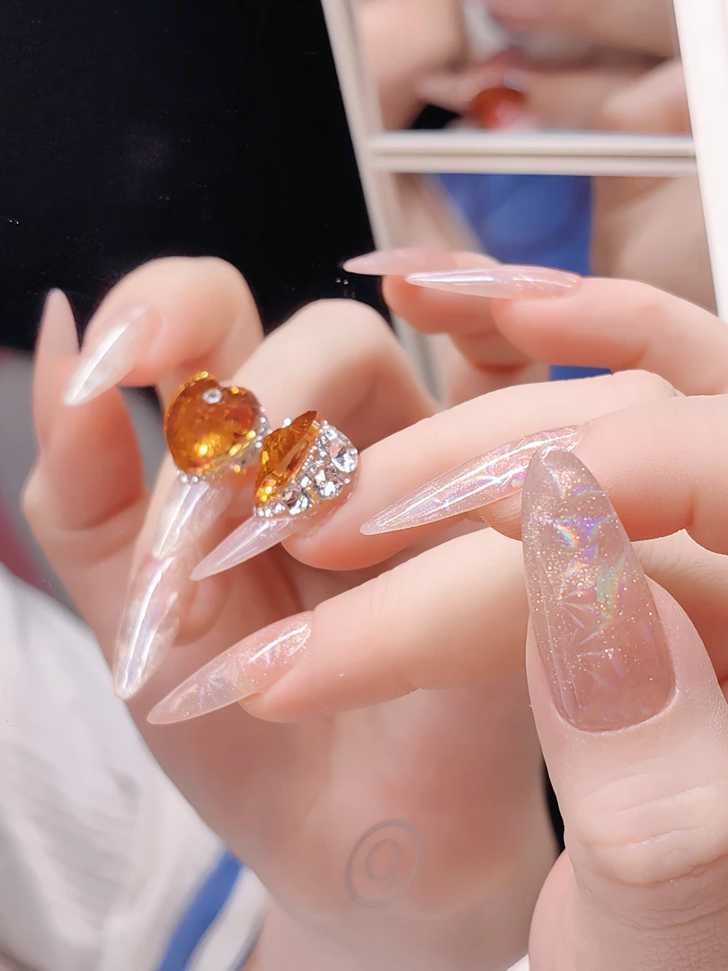 【心想事橙】【jom全华原创尺码可定制】api绝版透底爱心春季穿戴甲