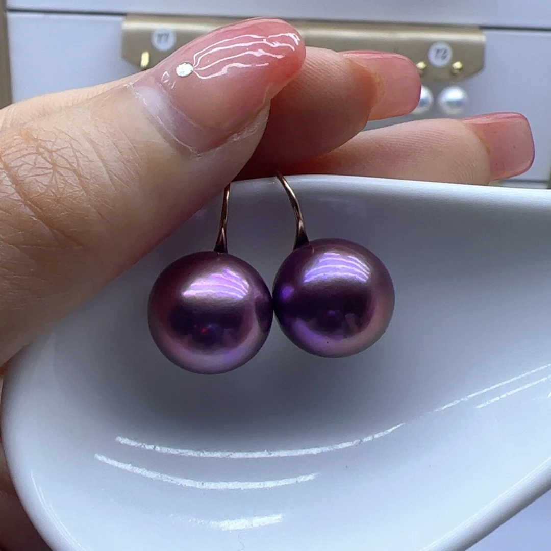 银S925镶嵌淡水珍珠耳饰