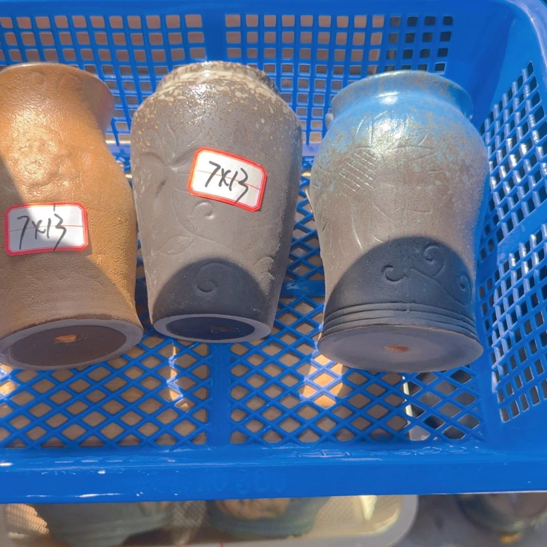 紫砂花盆粗陶精雕