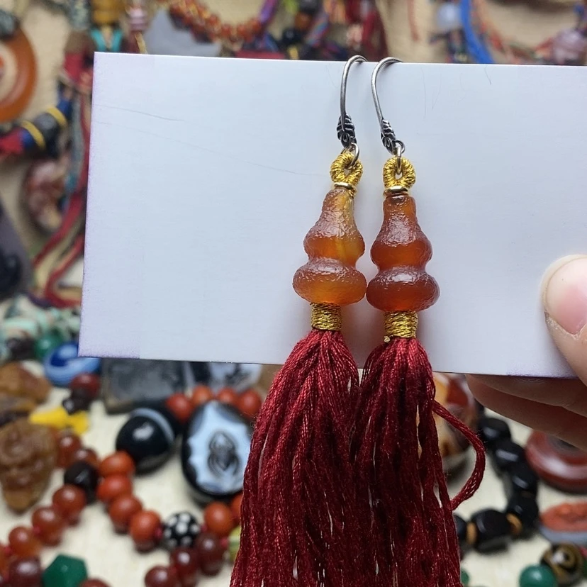 【闪购商品】玛瑙/玉髓耳坠未镶嵌