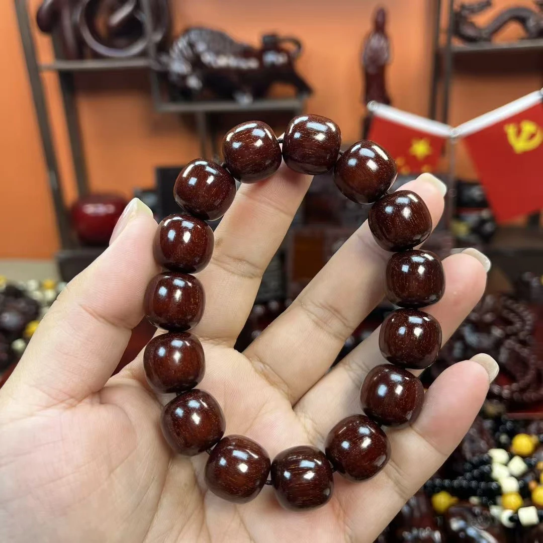 小叶紫檀【桶珠爆星单圈】手串