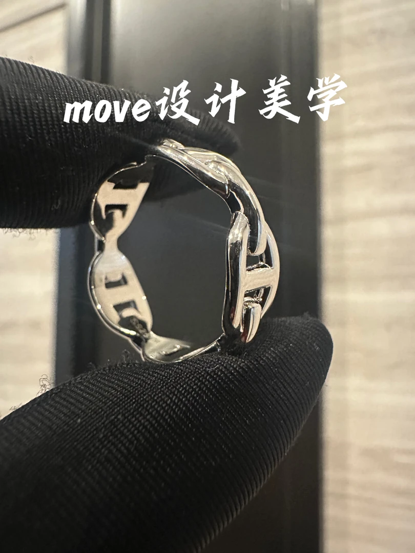 925银戒指 光面猪鼻子