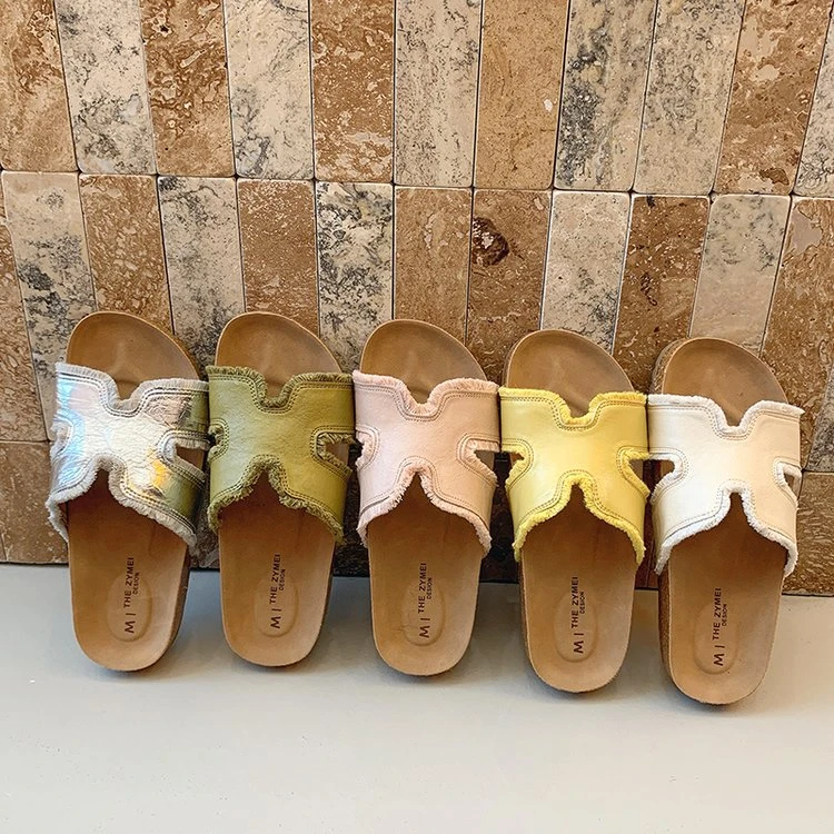 女外穿一字拖夏季时尚百搭休闲软底中跟凉鞋韩版薄款沙滩平底防滑