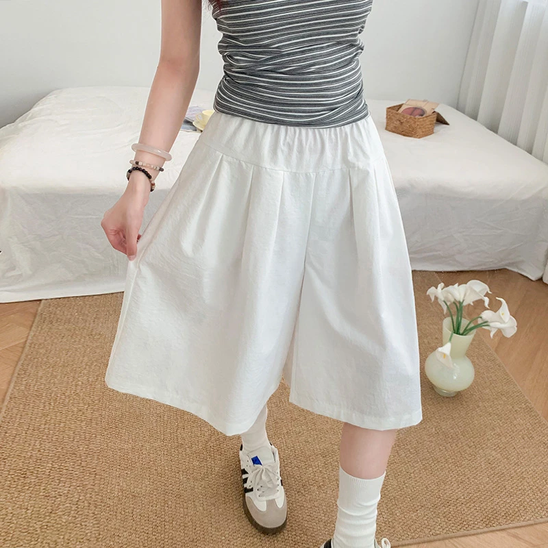 夏季七分裤女夏季2025新款高腰宽松阔腿裤休闲裤
