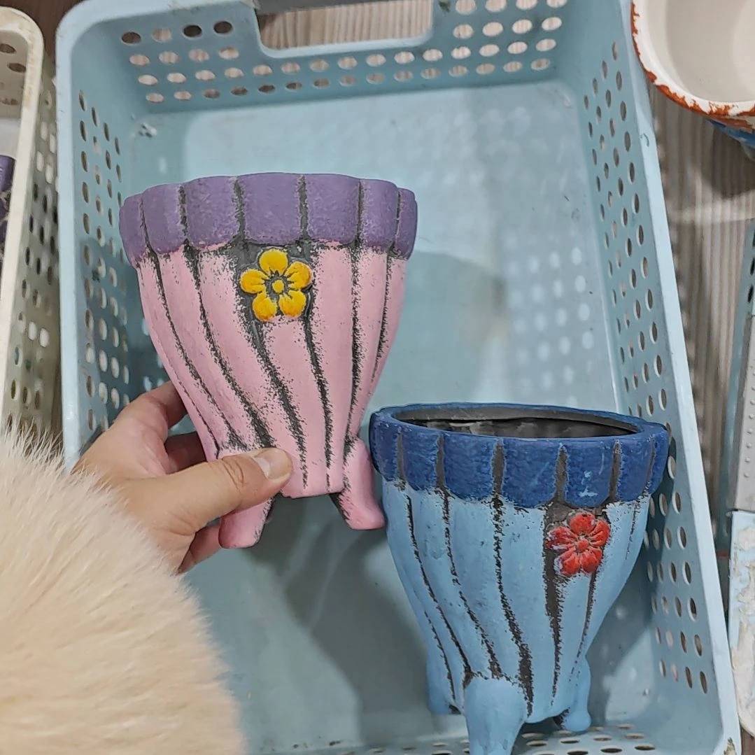 红陶吸水透气的白陶花盆凑满12发货