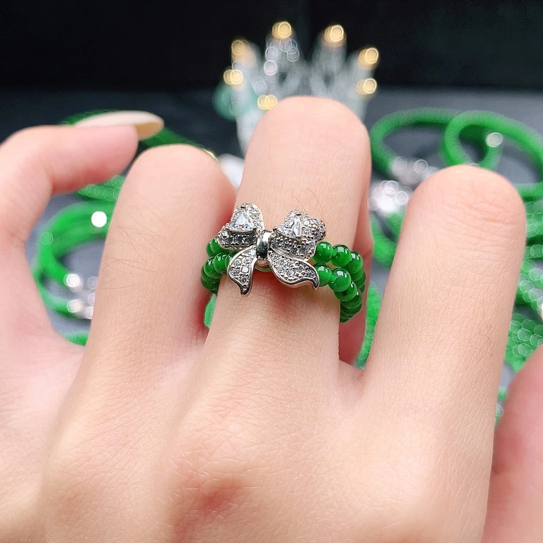 翡翠未镶嵌手串戒指