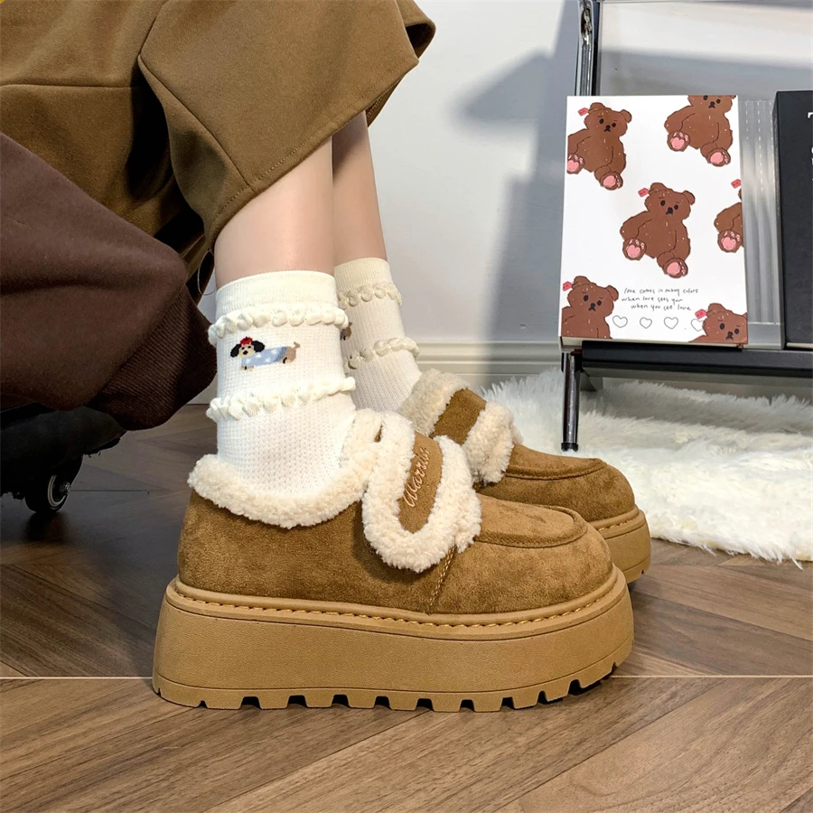 回力冬季加绒大头面包鞋女厚底雪地靴保暖百搭爆款时尚保暖款2026